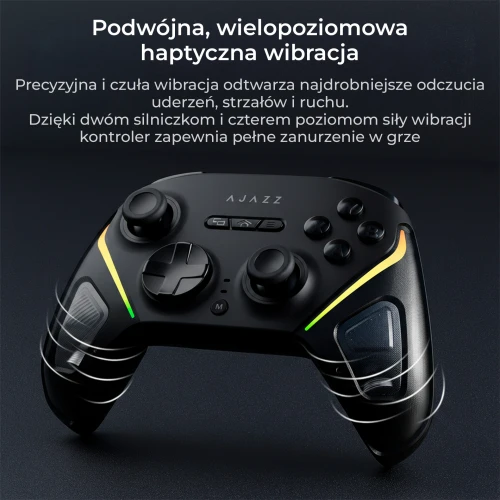 Kontroler Ajazz GP100 bezprzewodowy gamepad RGB czarny