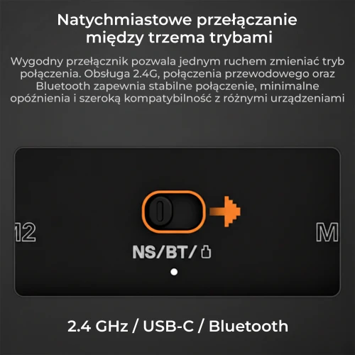 Kontroler Ajazz GP100 bezprzewodowy gamepad RGB czarny
