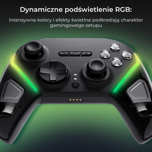 Kontroler Ajazz GP100 bezprzewodowy gamepad RGB czarny