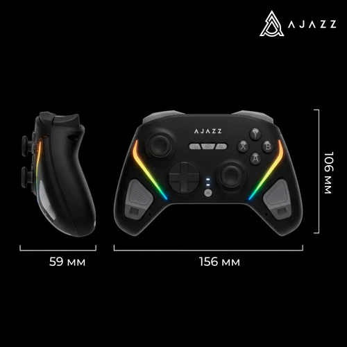 Kontroler Ajazz GP100 bezprzewodowy gamepad RGB czarny