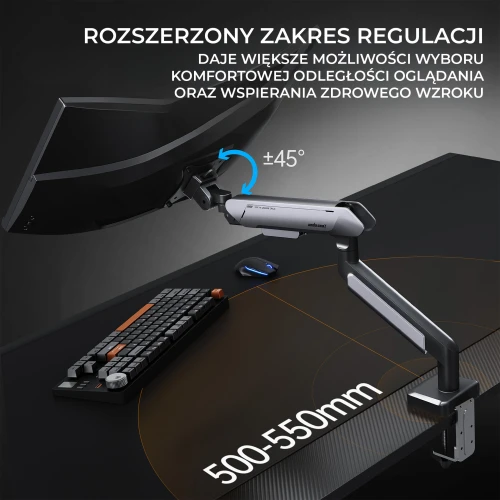 Uchwyt do monitora Anda Seat Stealth II Pro 17-42" Titanium