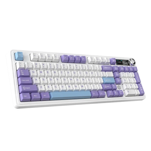 Klawiatura gamingowa mechaniczna AK980 Gift Switch-V2-White-Model-With-Screen RGB