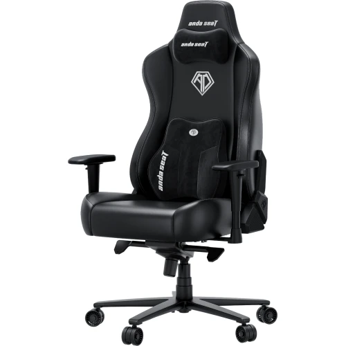 Fotel gamingowy skórzany Anda Seat Novis Plus XL czarny obrotowy