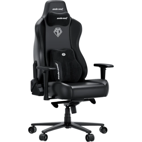 Fotel gamingowy skórzany Anda Seat Novis Plus XL czarny obrotowy