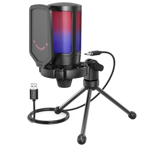 Mikrofon pojemnościowy Fifine A6V Ampligame RGB USB Black
