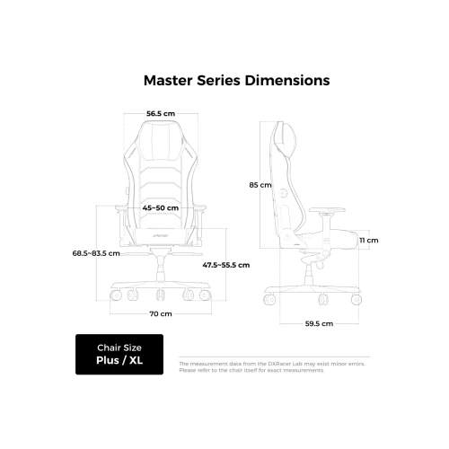 Fotel DXRacer MASTER Grey Materiałowy XL