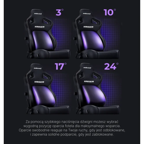 Fotel gamingowy Kaiser 4 XL Anda Seat skórzany biały obrotowy