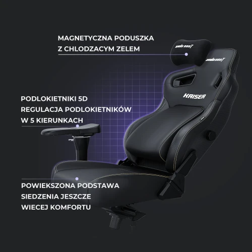 Fotel gamingowy Kaiser 4 XL Anda Seat skórzany biały obrotowy