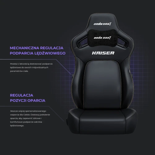Fotel gamingowy Kaiser 4 XL Anda Seat skórzany biały obrotowy
