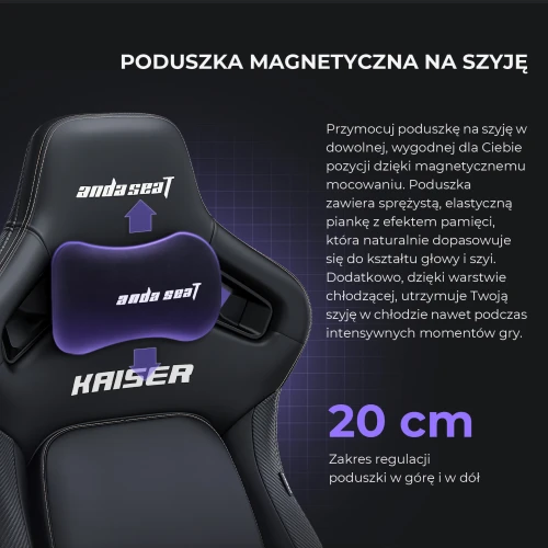 Fotel gamingowy Kaiser 4 XL Anda Seat skórzany biały obrotowy