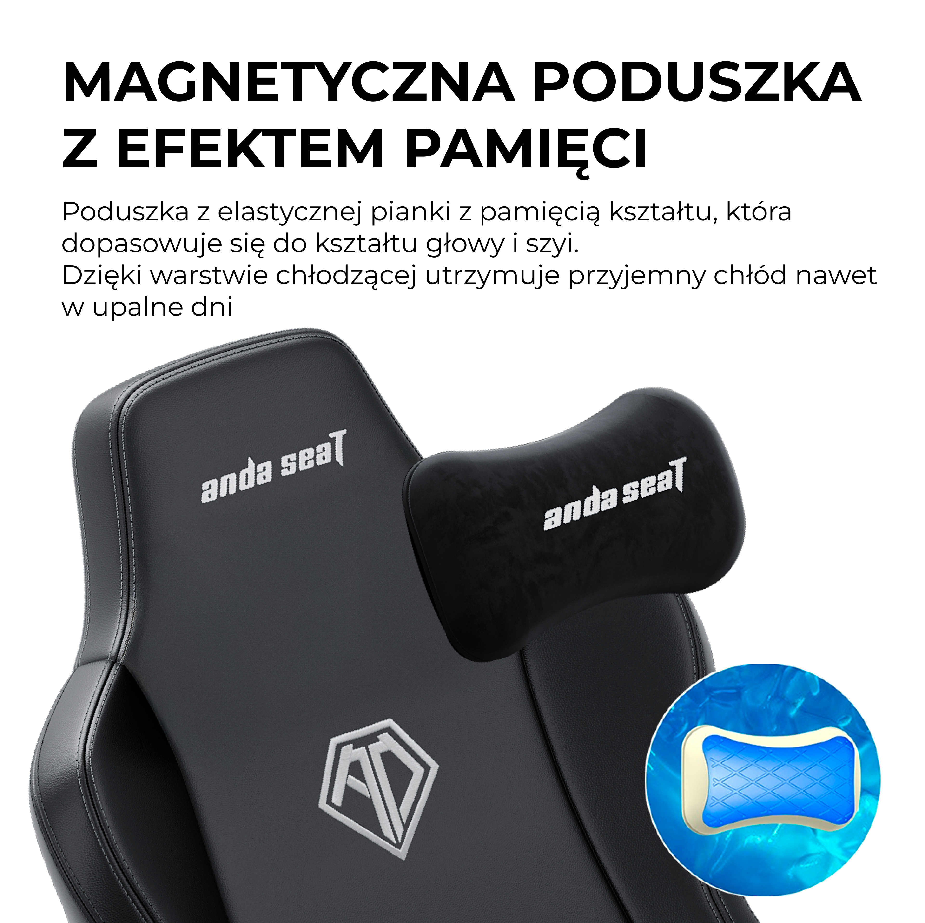 Magnetyczna poduszka z efektem pamięci i warstwą chłodzącą