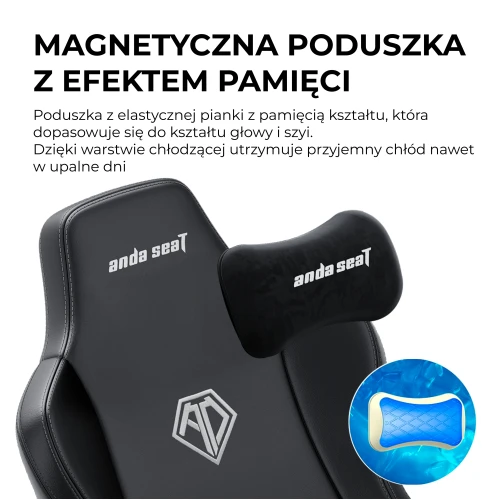 Fotel gamingowy materiałowy Anda Seat Novis Plus XL szary obrotowy
