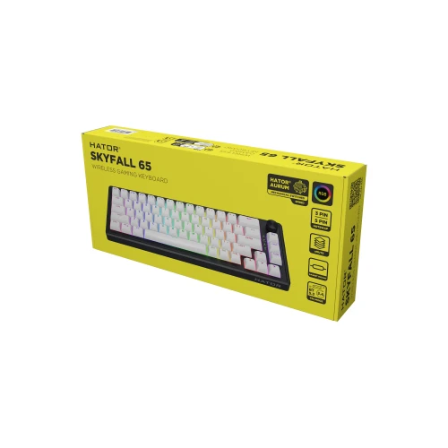 Klawiatura HATOR Skyfall 65 Wireless RGB White Black Sterling