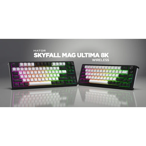 Klawiatura HATOR Skyfall 65 MAG ULTIMA 8K Wireless RGB White Black Strawberry