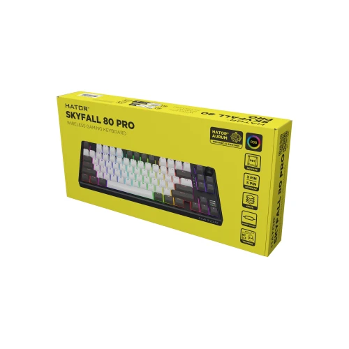 Klawiatura HATOR Skyfall 80 PRO Wireless RGB Grey Black Vanila