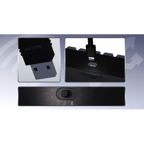 Klawiatura HATOR Skyfall 100 PRO Wireless RGB Grey Black Vanila