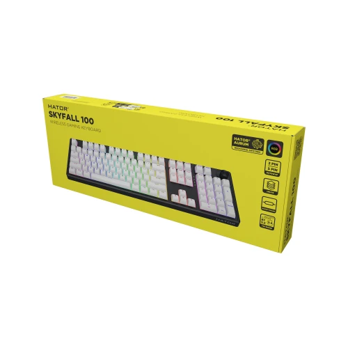 Klawiatura HATOR Skyfall 100 Wireless RGB White Black Lemon