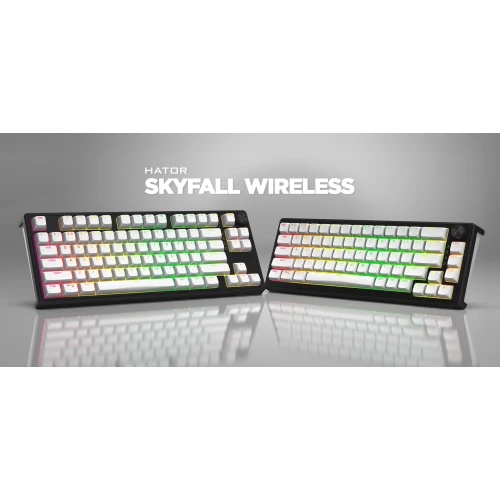 Klawiatura HATOR Skyfall 100 Wireless RGB White Black Lemon