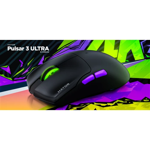 Mysz HATOR Pulsar 3 ULTRA 8K+4K Wireless RGB Black Violet