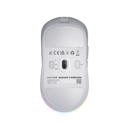 Mysz HATOR Quasar 3 Wireless RGB White