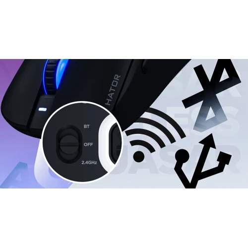 Mysz HATOR Quasar 3 Wireless RGB White