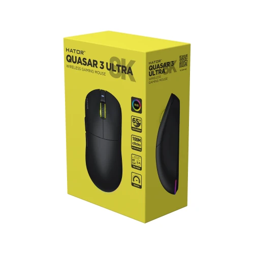 Mysz HATOR Quasar 3 ULTRA 8K+8K Wireless RGB Black Edition