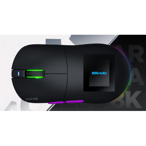 Mysz HATOR Quasar 3 ULTRA 8K+8K Wireless RGB Black Edition