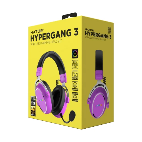 Słuchawki HATOR HYPERGANG 3 Wireless Cyber Violet
