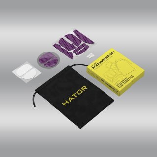 Accessories pack for HATOR Quasar 3 ULTRA 8K Wireless HTM770, white PTFE feet, U-PE spot feet, gloss feet, sticker pack, grips set, mouse bag - (ACC070)