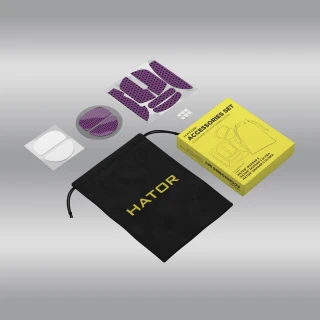 Accessories pack for HATOR Quasar 3 ULTRA 8K Wireless HTM770, white PTFE feet, U-PE spot feet, gloss feet, sticker pack, grips set, mouse bag - (ACC070)