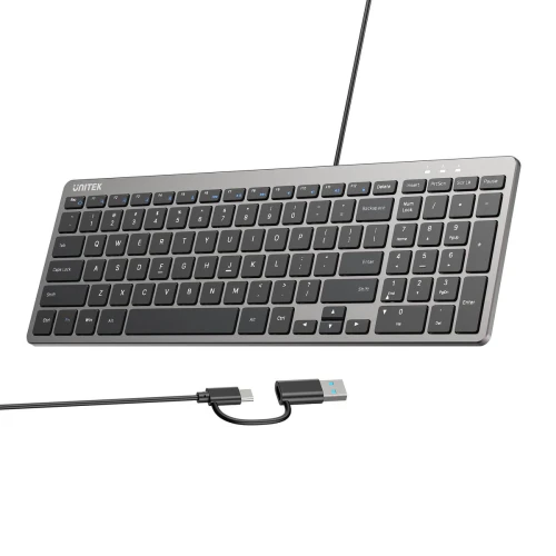 Klawiatura Unitek Unitek SlimTap USB-C/USB-A