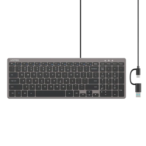 Klawiatura Unitek Unitek SlimTap USB-C/USB-A