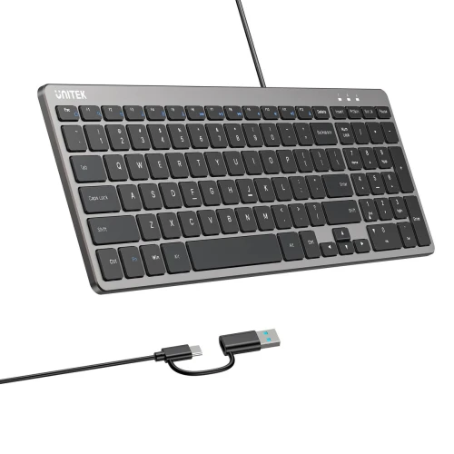 Klawiatura Unitek Unitek SlimTap USB-C/USB-A