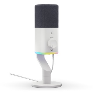 Mikrofon Krux Qube RGB XLR/USB White