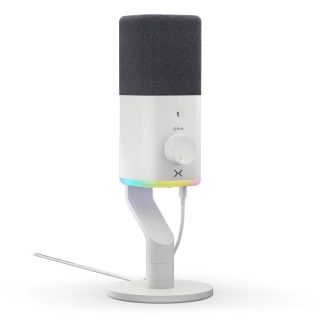 Mikrofon Krux Qube RGB XLR/USB White