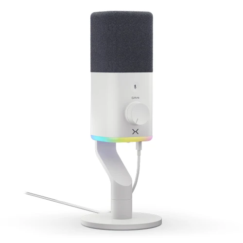 Mikrofon Krux Qube RGB XLR/USB White