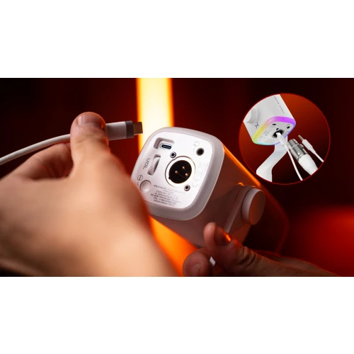 Mikrofon Krux Qube RGB XLR/USB White