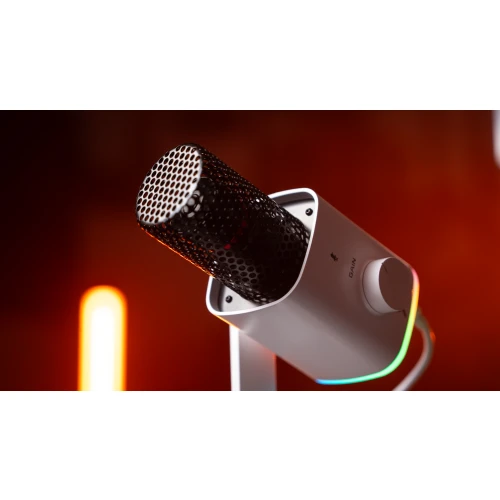 Mikrofon Krux Qube RGB XLR/USB White