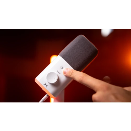 Mikrofon Krux Qube RGB XLR/USB White