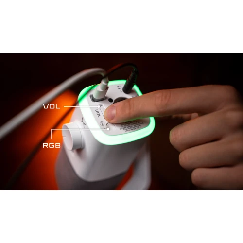 Mikrofon Krux Qube RGB XLR/USB White