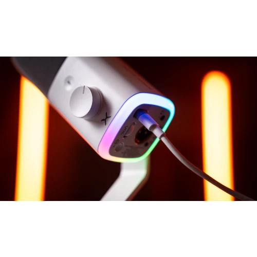 Mikrofon Krux Qube RGB XLR/USB White