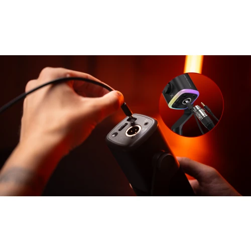 Mikrofon Krux Qube RGB XLR/USB Black