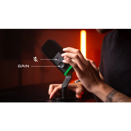 Mikrofon Krux Qube RGB XLR/USB Black