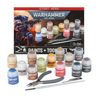 Warhammer 40000 40K Paints + Tools Set