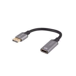 Adapter DisplayPort(m)->hdmi(f) 4K Na Kablu 20cm Srebrny Lanberg