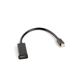 Adapter DisplayPort Mini(m) 1.2->hdmi(f) Na Kablu 20cm Czarny Lanberg