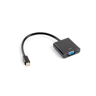 Adapter DisplayPort Mini(m) 1.2->vga(f) Na Kablu 20cm Czarny Lanberg