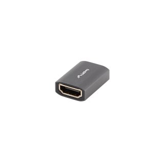 Adapter HDMI(f)->hdmi(f) 8K Beczka Srebrna Aluminium Lanberg