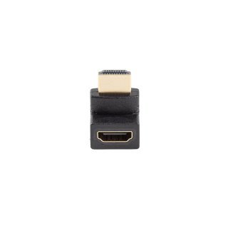 Adapter HDMI(m)->hdmi(f) 4K Kątowy Góra Czarny Lanberg