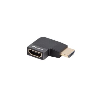 Adapter HDMI(m)->hdmi(f) 8K Kątowy Prawo Aluminium Srebrny Lanberg